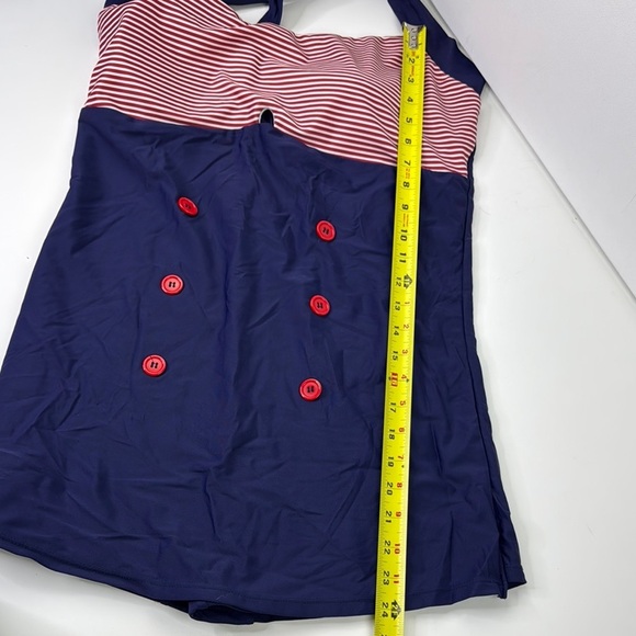 Ekouaer Nautical Striped One-Piece Swimsuit - Picture 9 of 10